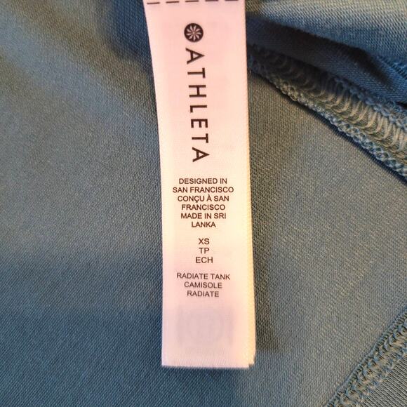 Athleta Radiant Tank Women's XS Teal Twist Front Athletic Athleisure Athletic - Picture 6 of 11